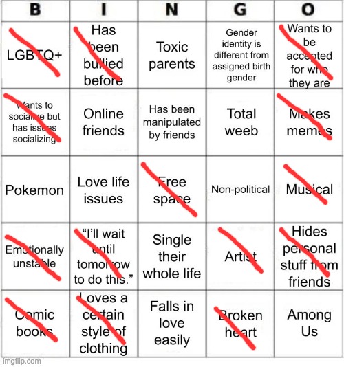 TheSuitedGayWeeb's Bingo | image tagged in jer-sama's bingo | made w/ Imgflip meme maker