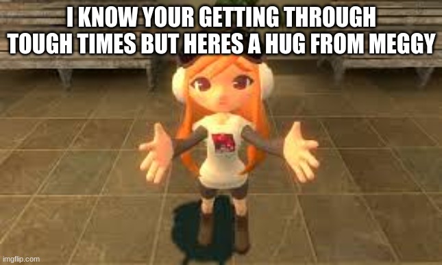 I KNOW YOUR GETTING THROUGH TOUGH TIMES BUT HERE'S A HUG FROM MEGGY | made w/ Imgflip meme maker