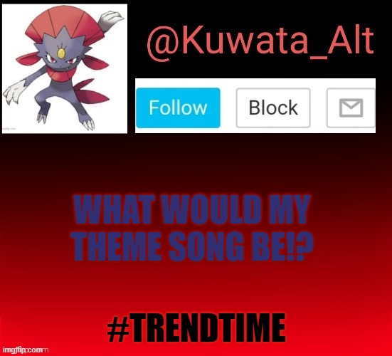 WHAT WOULD MY THEME SONG BE!? #TRENDTIME | made w/ Imgflip meme maker
