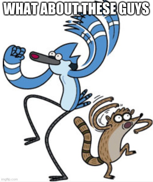 Mordecai and Rigby "OOOOOOHHHHH!!!!!" | WHAT ABOUT THESE GUYS | image tagged in mordecai and rigby oooooohhhhh | made w/ Imgflip meme maker