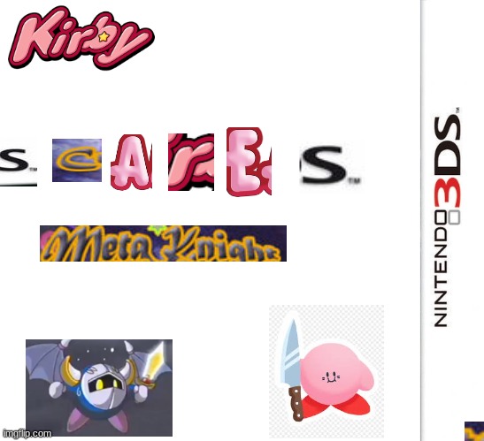 Meta knight is scared | image tagged in 3ds blank template | made w/ Imgflip meme maker