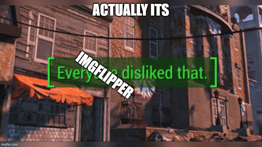 Fallout 4 Everyone Disliked That | ACTUALLY ITS IMGFLIPPER | image tagged in fallout 4 everyone disliked that | made w/ Imgflip meme maker