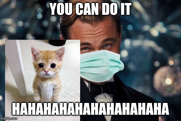 Leonardo Dicaprio Cheers | YOU CAN DO IT; HAHAHAHAHAHAHAHAHAHA | image tagged in memes,leonardo dicaprio cheers | made w/ Imgflip meme maker