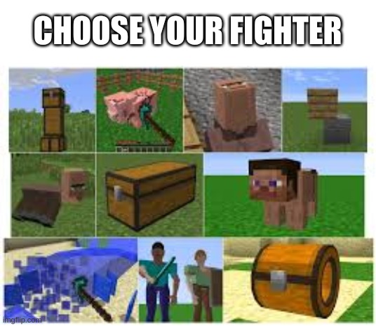 Super Cursed Minecraft Bros Ultimate | CHOOSE YOUR FIGHTER | image tagged in memes,funny,minecraft,wtf,cursed image | made w/ Imgflip meme maker