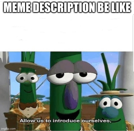 Allow us to introduce ourselves | MEME DESCRIPTION BE LIKE | image tagged in allow us to introduce ourselves | made w/ Imgflip meme maker