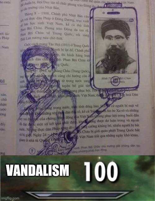 VANDALISM | image tagged in level 100 | made w/ Imgflip meme maker