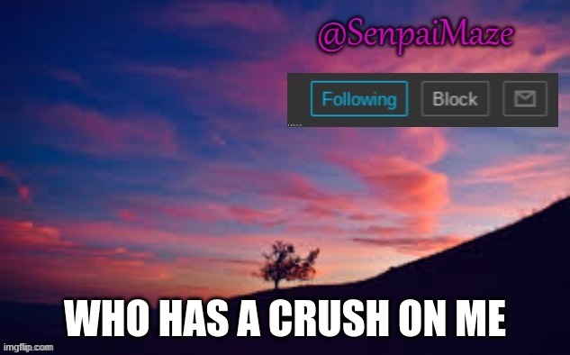 im bored and these tend to get points | WHO HAS A CRUSH ON ME | image tagged in sunset | made w/ Imgflip meme maker