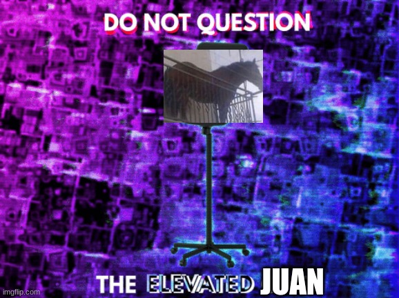 do not question the elevated juan | JUAN | image tagged in do not question the elevated one empty chair | made w/ Imgflip meme maker
