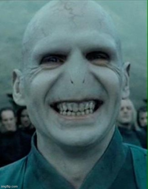 Voldemort Grin | image tagged in voldemort grin | made w/ Imgflip meme maker