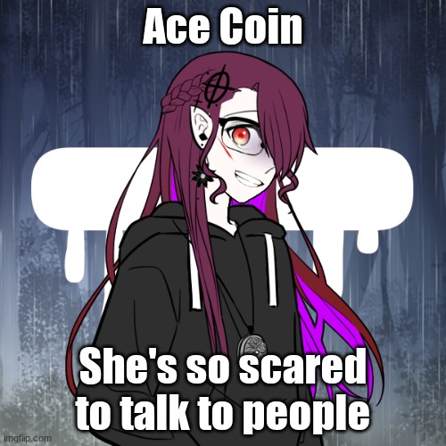 Ace Coin; She's so scared to talk to people | made w/ Imgflip meme maker