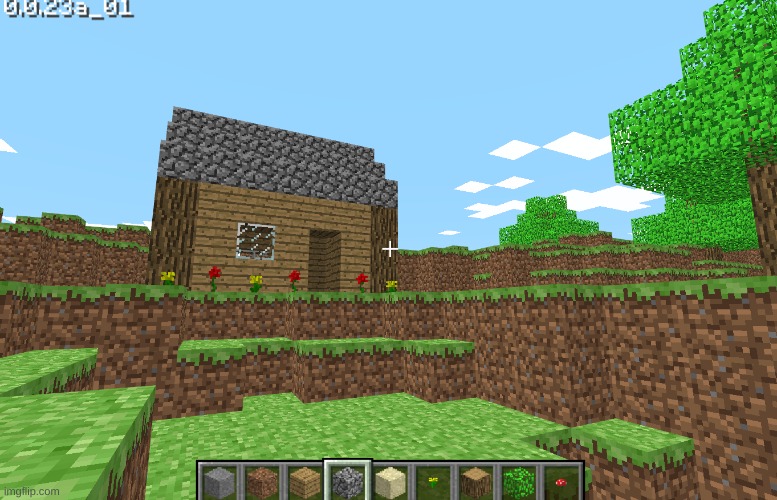 i made a house in minecraft classic (its pretty bad due to how limited classic is) | image tagged in memes,funny,minecraft,house,bruh | made w/ Imgflip meme maker