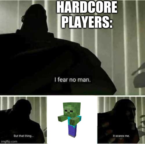 I fear no man | HARDCORE PLAYERS: | image tagged in i fear no man | made w/ Imgflip meme maker