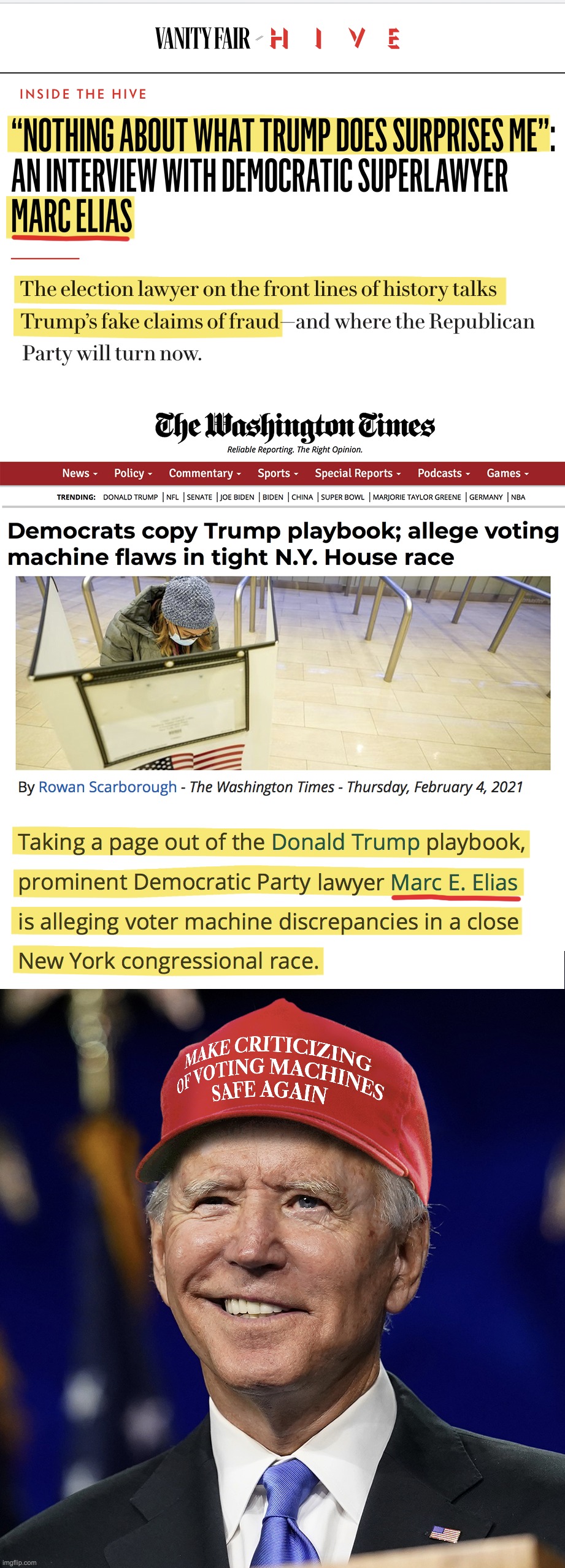Democrats criticized Trump for claiming voter fraud, now claim voter fraud. | image tagged in voter fraud,marc elias,liberal hypocrisy | made w/ Imgflip meme maker