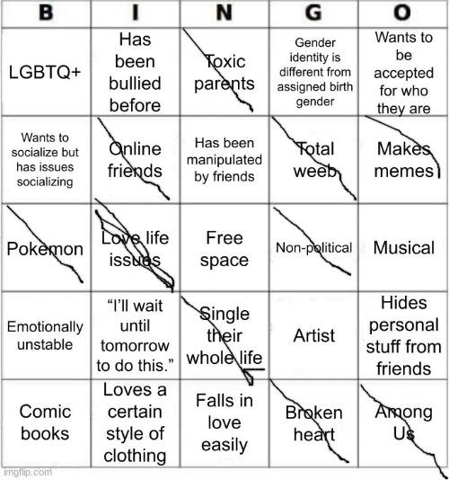 c u z y e s | image tagged in jer-sama's bingo | made w/ Imgflip meme maker