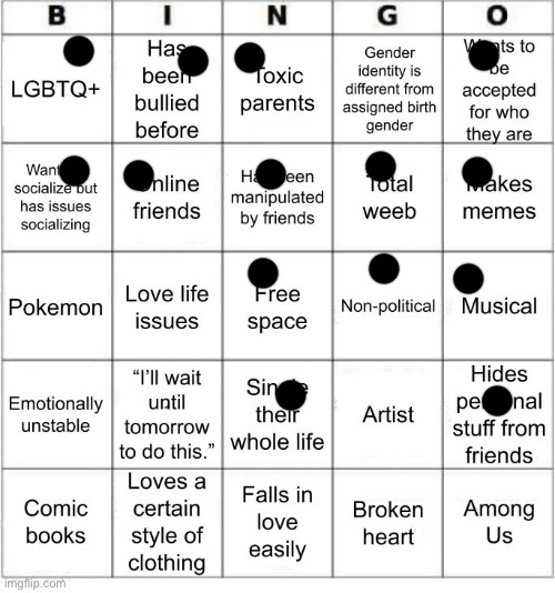 TheSuitedGayWeeb's Bingo | image tagged in jer-sama's bingo | made w/ Imgflip meme maker