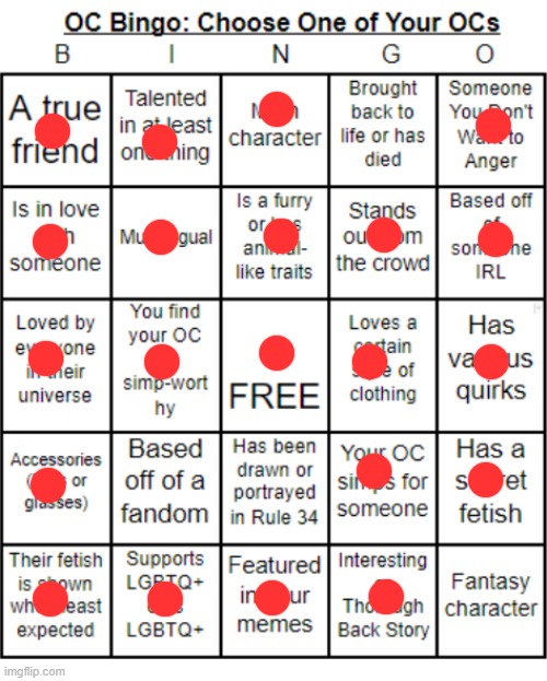 I Made My Own OC Bingo, and I Filled This Entry Out Using My OC Mike | image tagged in jer-sama's oc bingo,bingo,original character,memes | made w/ Imgflip meme maker
