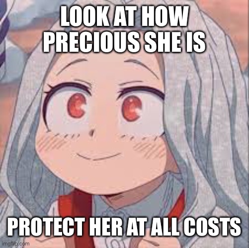MUST PROTECT | LOOK AT HOW PRECIOUS SHE IS; PROTECT HER AT ALL COSTS | image tagged in bnha,mha,my hero academia,anime | made w/ Imgflip meme maker