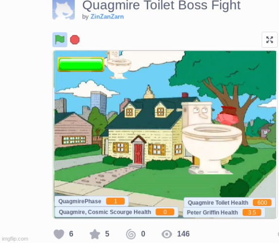 Quagmire becomes a toilet and a boss fight! | made w/ Imgflip meme maker