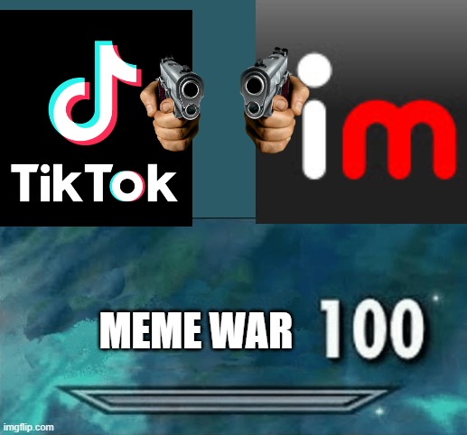 imgflip vs tiktok | MEME WAR | image tagged in skyrim skill meme | made w/ Imgflip meme maker