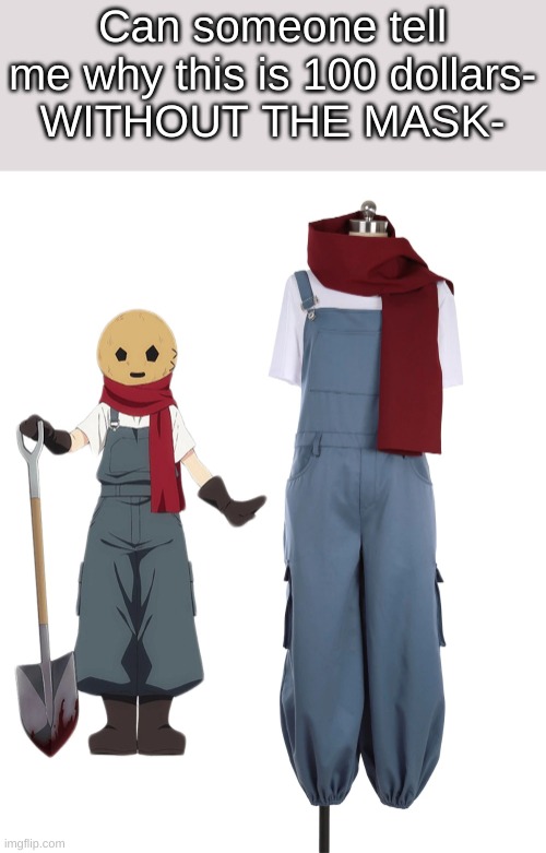 Can someone tell me why this is 100 dollars-
WITHOUT THE MASK- | made w/ Imgflip meme maker