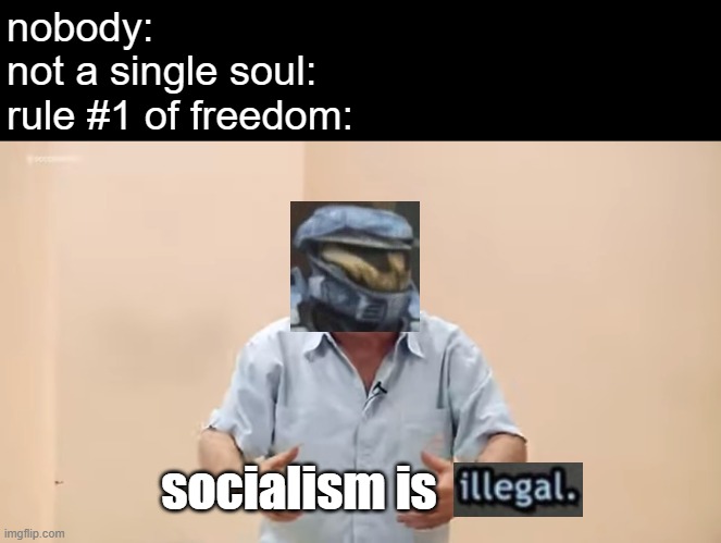 Socialism is when the government does stuff | nobody:
not a single soul:
rule #1 of freedom:; socialism is | image tagged in freedom,america,political meme | made w/ Imgflip meme maker