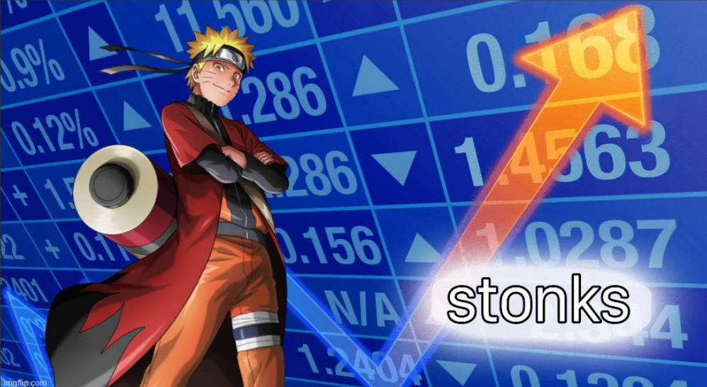 Naruto Stonks Blank Meme Template