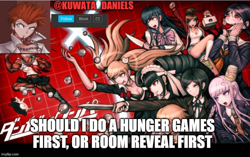 SHOULD I DO A HUNGER GAMES FIRST, OR ROOM REVEAL FIRST | made w/ Imgflip meme maker