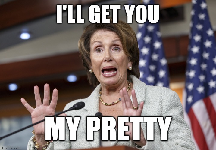 The real Wicked witch of the west | I'LL GET YOU; MY PRETTY | image tagged in nancy pelosi rich bitch | made w/ Imgflip meme maker