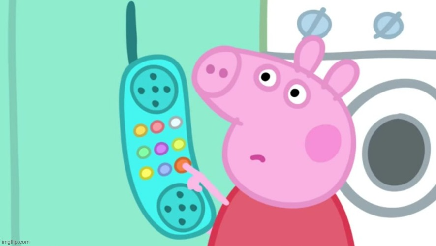 Peppa is calling the police Blank Meme Template