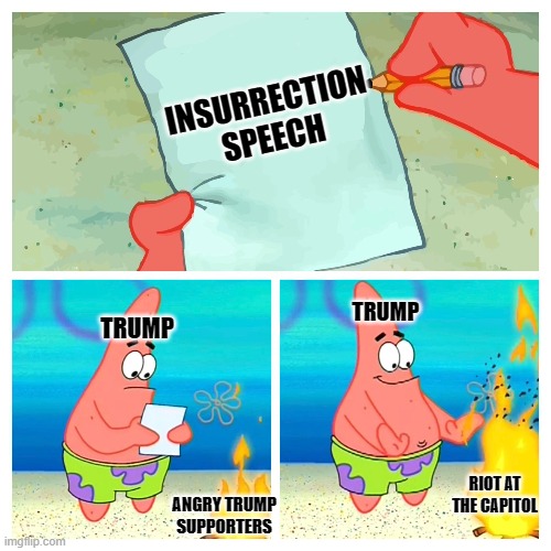 idk what to name this | INSURRECTION SPEECH; TRUMP; TRUMP; ANGRY TRUMP SUPPORTERS; RIOT AT THE CAPITOL | image tagged in memes | made w/ Imgflip meme maker