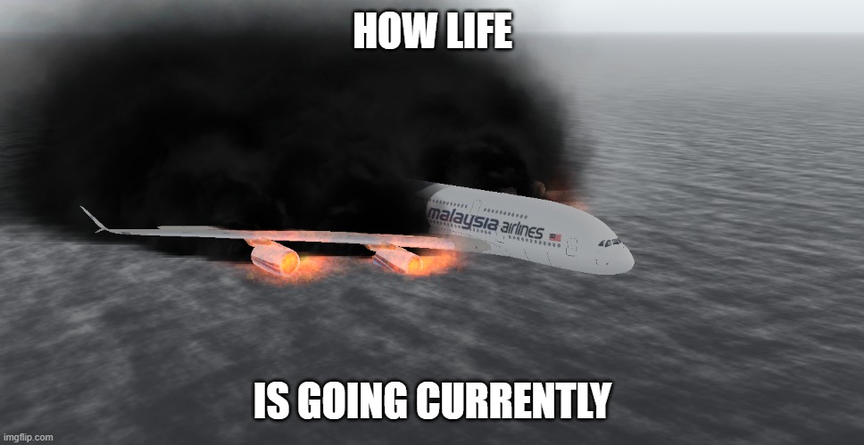 How life is going currently | HOW LIFE; IS GOING CURRENTLY | image tagged in dark humor | made w/ Imgflip meme maker