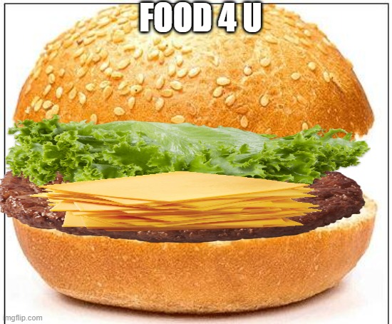 Nothing burger | FOOD 4 U | image tagged in nothing burger | made w/ Imgflip meme maker