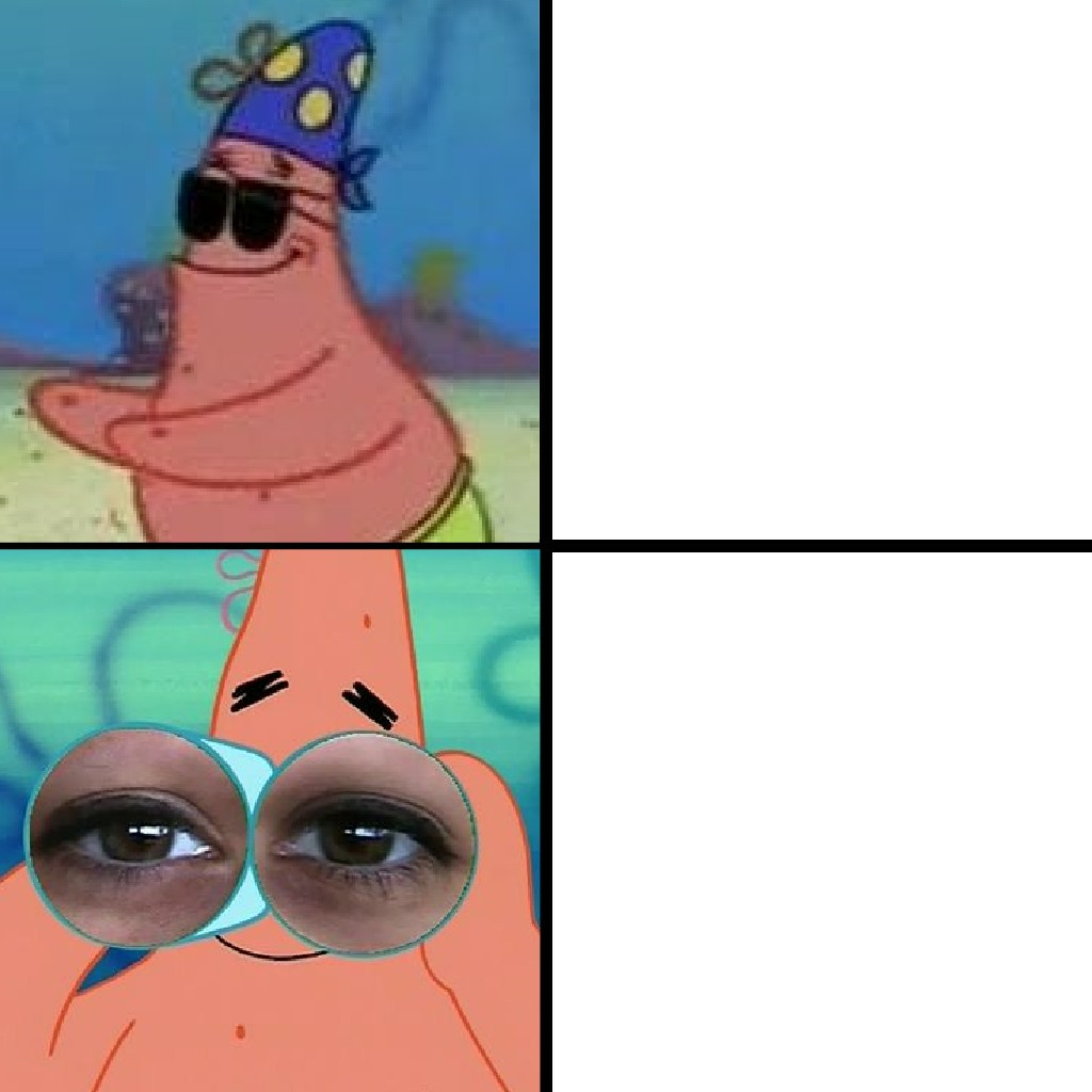 Patrick Blind and Binoculars Blank Meme Template