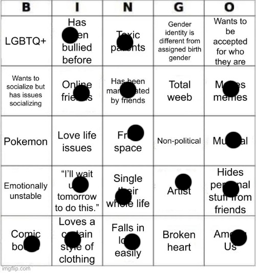 Bingo :’D | image tagged in jer-sama's bingo | made w/ Imgflip meme maker