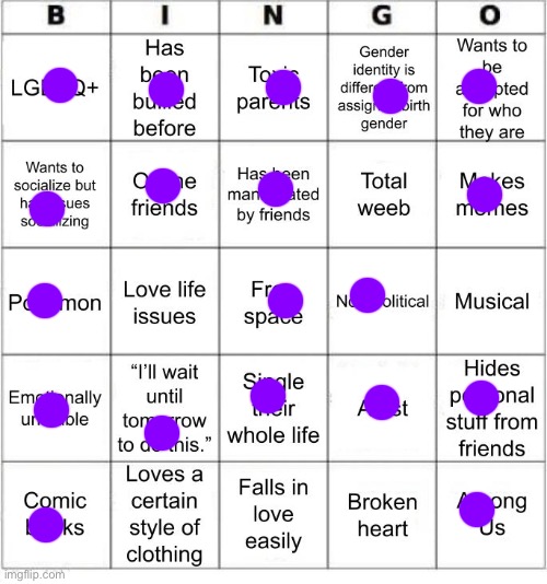 Boredom compelled me | image tagged in jer-sama's bingo | made w/ Imgflip meme maker