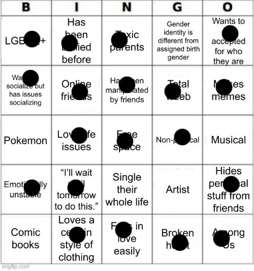 TheSuitedGayWeeb's Bingo | image tagged in jer-sama's bingo | made w/ Imgflip meme maker