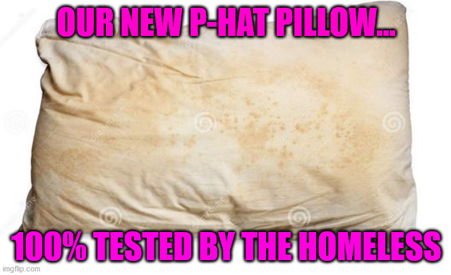 OUR NEW P-HAT PILLOW... 100% TESTED BY THE HOMELESS | made w/ Imgflip meme maker