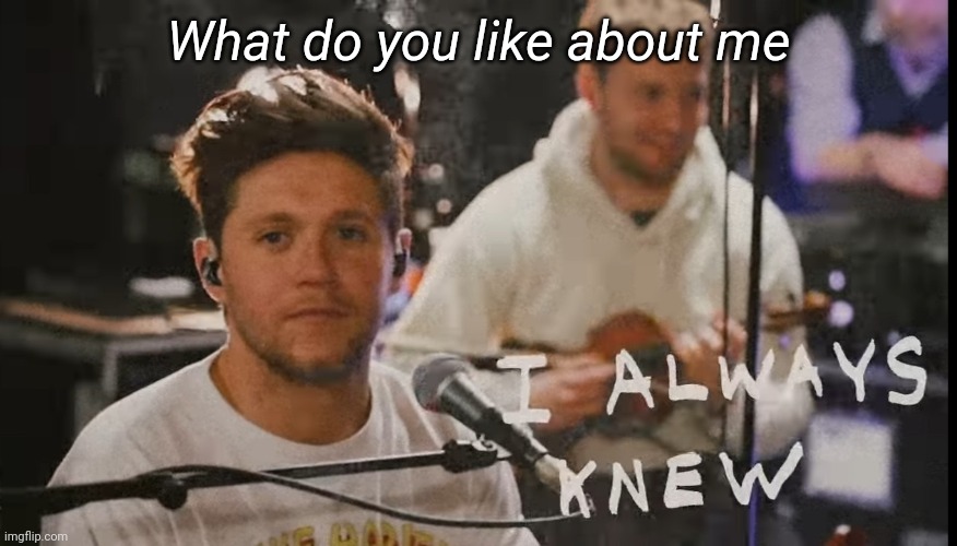I always knew | What do you like about me | image tagged in i always knew | made w/ Imgflip meme maker