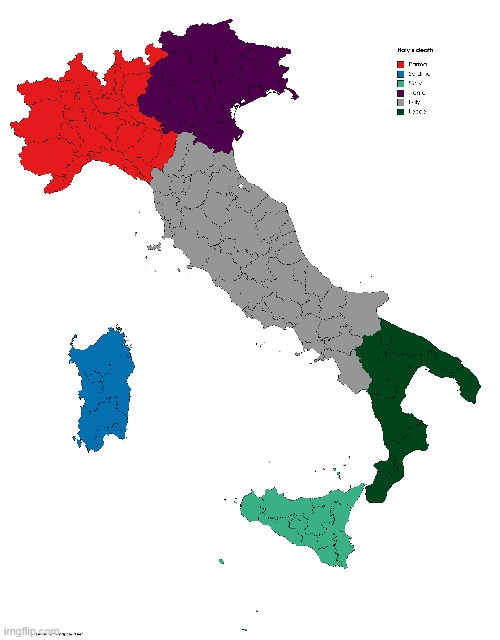 The Map of Italy I made | image tagged in italy,map | made w/ Imgflip meme maker