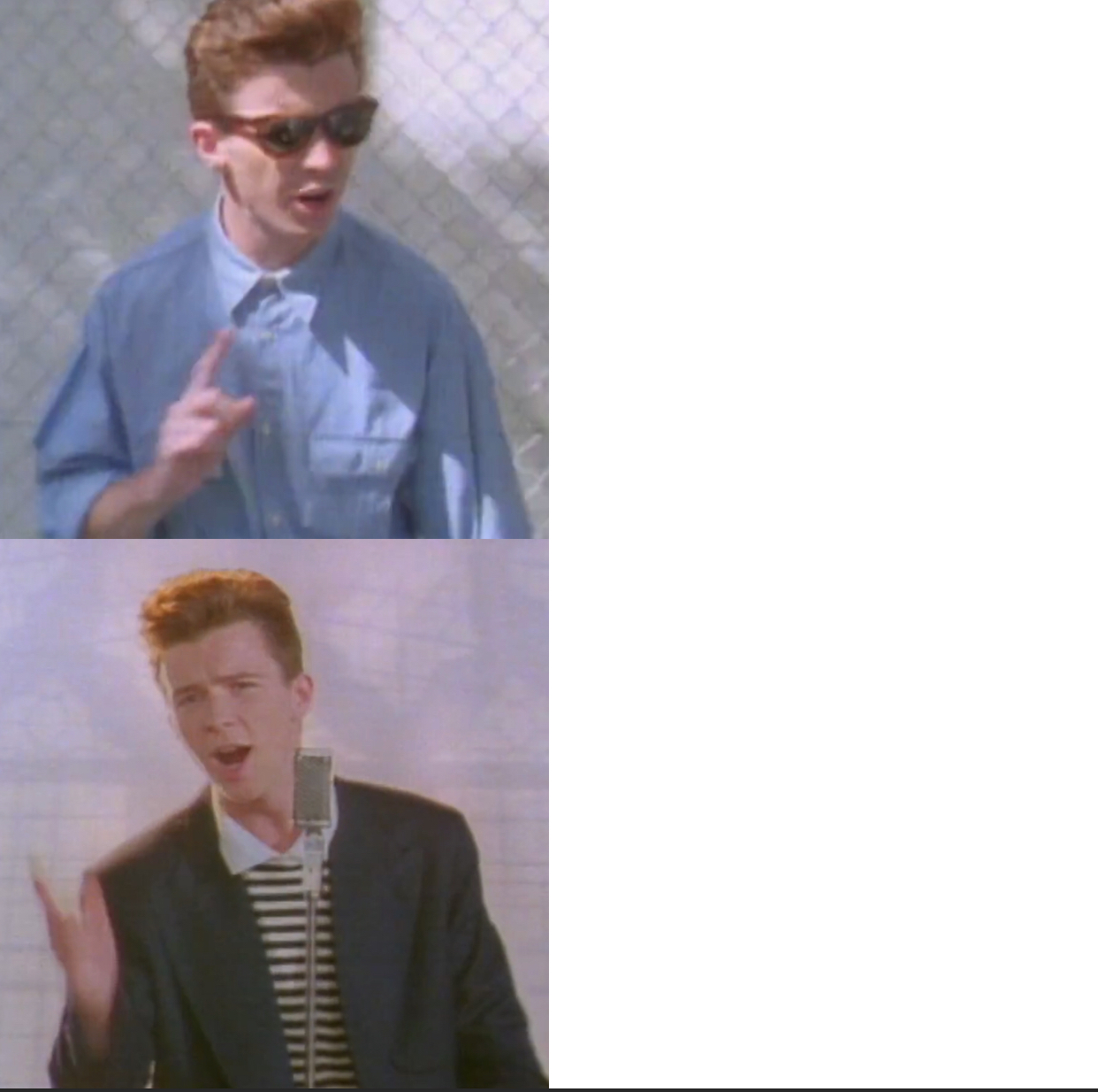 Rick Astley approves Blank Meme Template