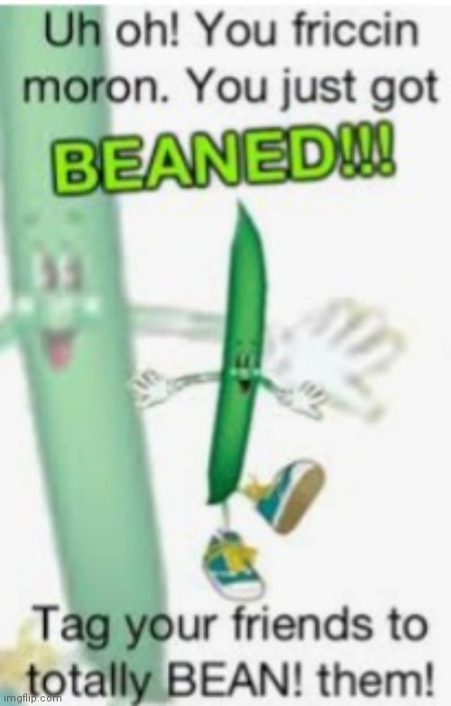 You just got Beaned! | image tagged in you just got beaned | made w/ Imgflip meme maker