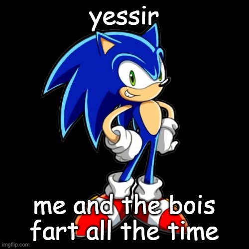 yessir me and the bois fart all the time | image tagged in memes,you're too slow sonic | made w/ Imgflip meme maker