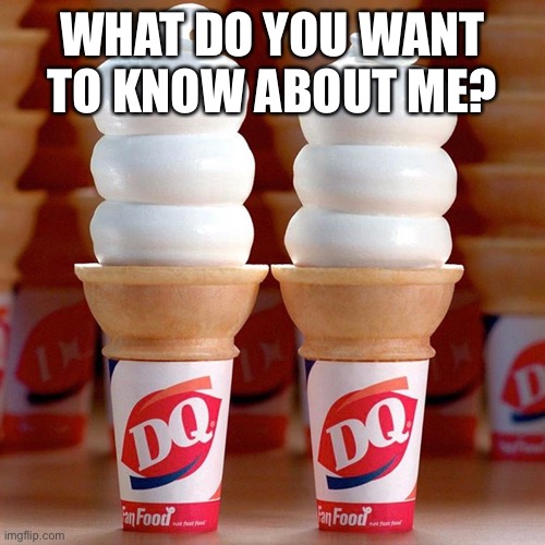 DQ Monday | WHAT DO YOU WANT TO KNOW ABOUT ME? | image tagged in dq monday | made w/ Imgflip meme maker