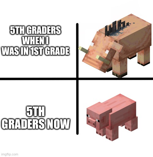 HOW DID THEY GET SO SMALL?!?! | 5TH GRADERS WHEN I WAS IN 1ST GRADE; 5TH GRADERS NOW | image tagged in memes | made w/ Imgflip meme maker