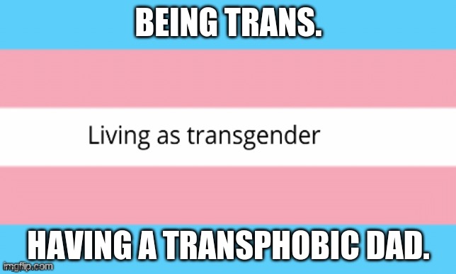BEING TRANS. HAVING A TRANSPHOBIC DAD. | image tagged in funny | made w/ Imgflip meme maker