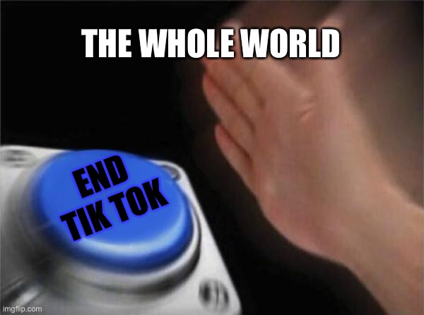 Let’s do this | THE WHOLE WORLD; END TIK TOK | image tagged in memes,blank nut button | made w/ Imgflip meme maker