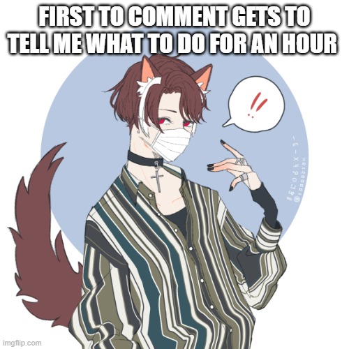 FIRST TO COMMENT GETS TO TELL ME WHAT TO DO FOR AN HOUR | made w/ Imgflip meme maker