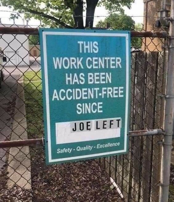 Work center has been accident-free Blank Meme Template
