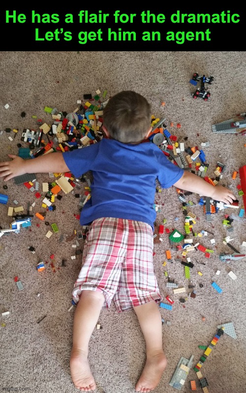 Goodbye Cruel World | He has a flair for the dramatic
Let’s get him an agent | image tagged in funny memes,awesome kids,legos | made w/ Imgflip meme maker