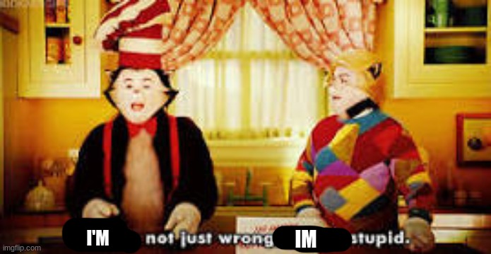 Your not just wrong your stupid | I'M IM | image tagged in your not just wrong your stupid | made w/ Imgflip meme maker